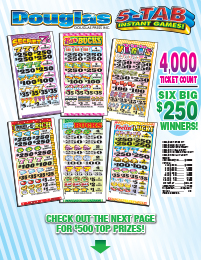 SECRET SEVENS&trade;, SPARKLING SLOTS&trade;, BAR BUCKS&trade;, 
FIRE IT UP&trade;, TRIP TO VEGAS&trade;, KICKIN' CASH&trade;,
REEL-E-RICH&trade;, BRING ON THE BUCKS&trade;, & FEELIN' LUCKY&trade;
